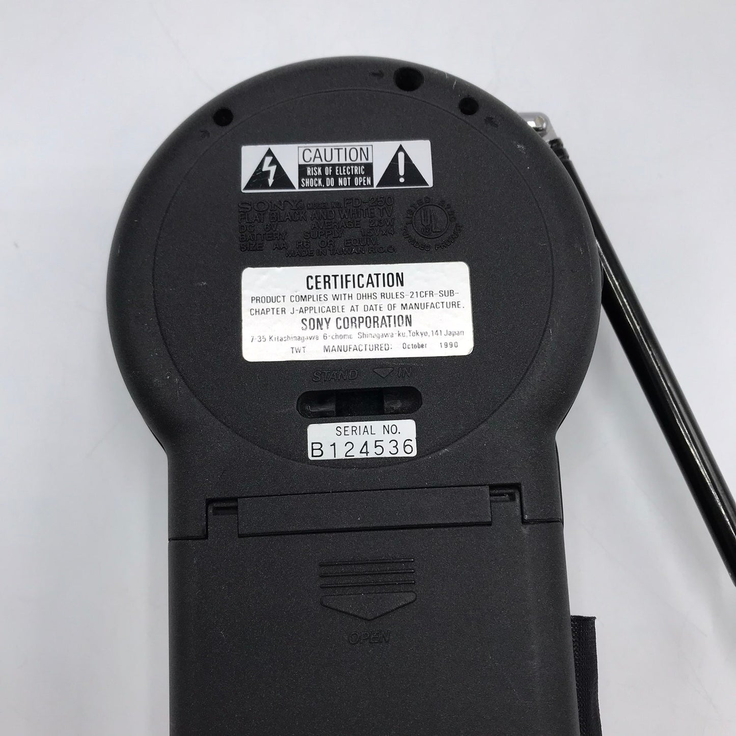 Sony Watchman FD 250 UHF VHF 2.7 Inch Display TV Screen Portable Untested 1990