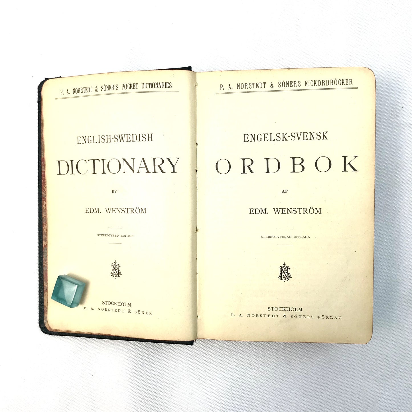 English-Swedish Dictionary Edm Wenstrom Leather Bound Language Education 1902