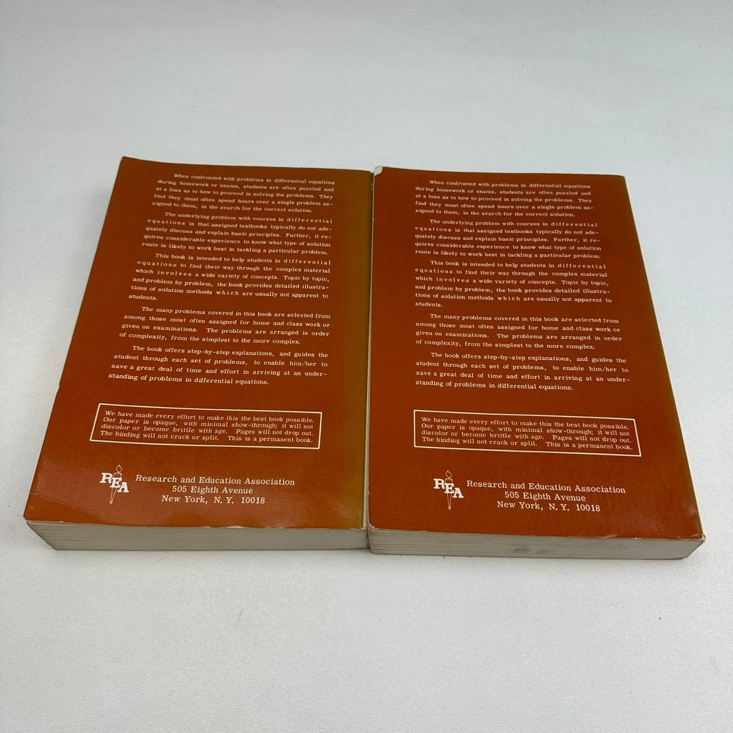 Differential Equations Problem Solver Vol I & II REA 1981 Revised Printing Math