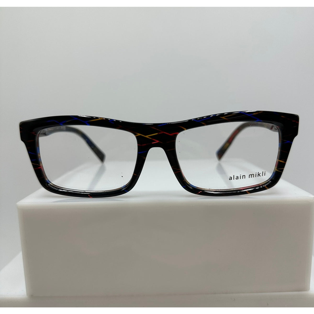 Alain Mikli Bastie' A03130 002 Black Rhombus Havana Red Blue Mens 55-18-145