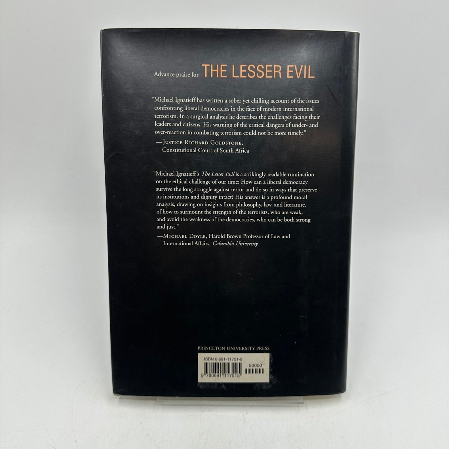 The Lesser Evil Michael Ignatieff 2004 Signed First Printing Political Ethics