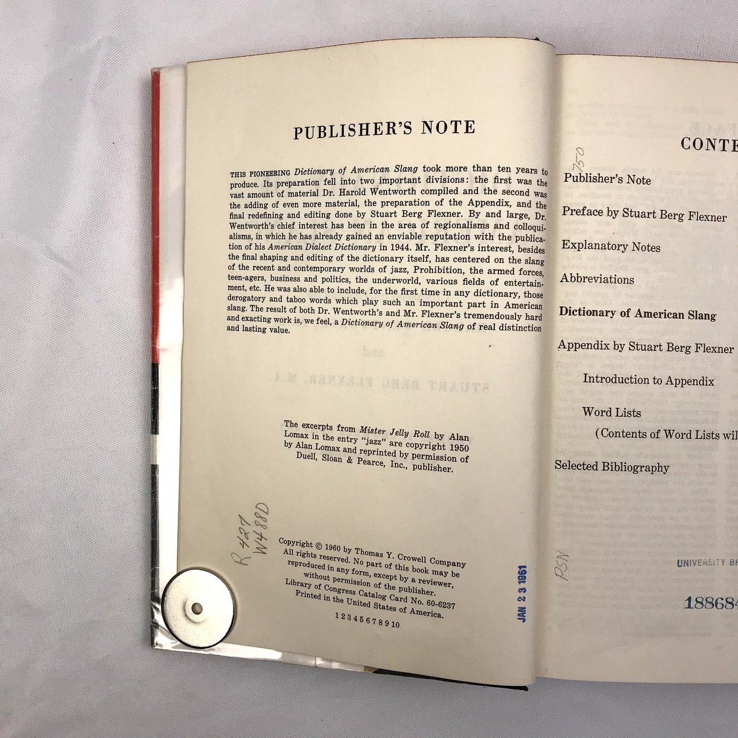 Dictionary of American Slang Book by Harold Wentworth & Stuart Berg Flexner 1960