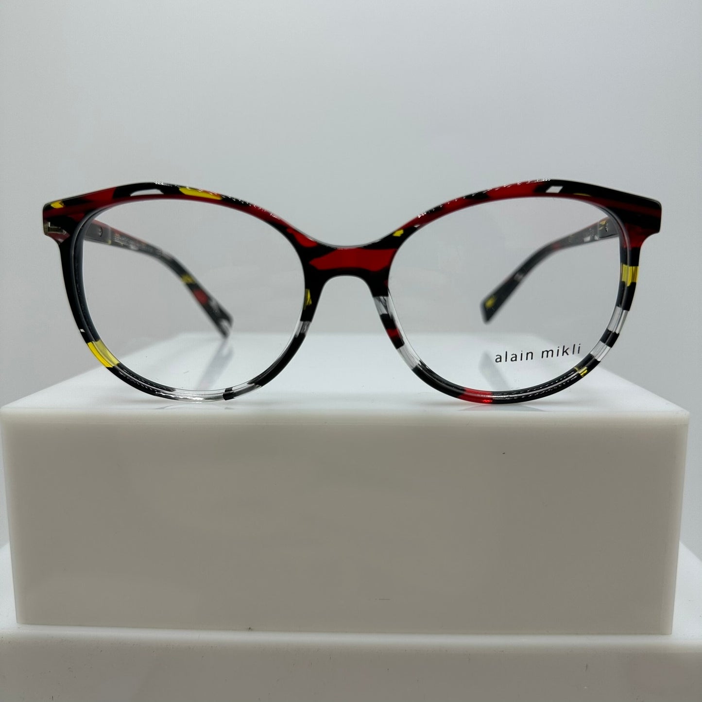Alain Mikli A03069 013 Red Yellow Stained Glass Womens Eyeglass Frames 54-17-140