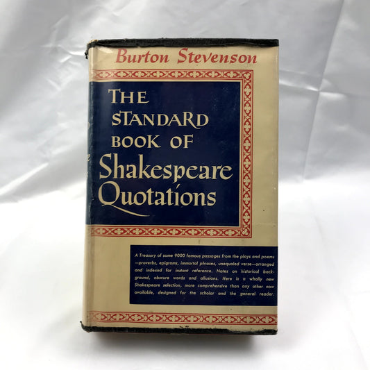 The Standard Book of Shakespeare Quotations Hardcover by Burton Stevenson 1953