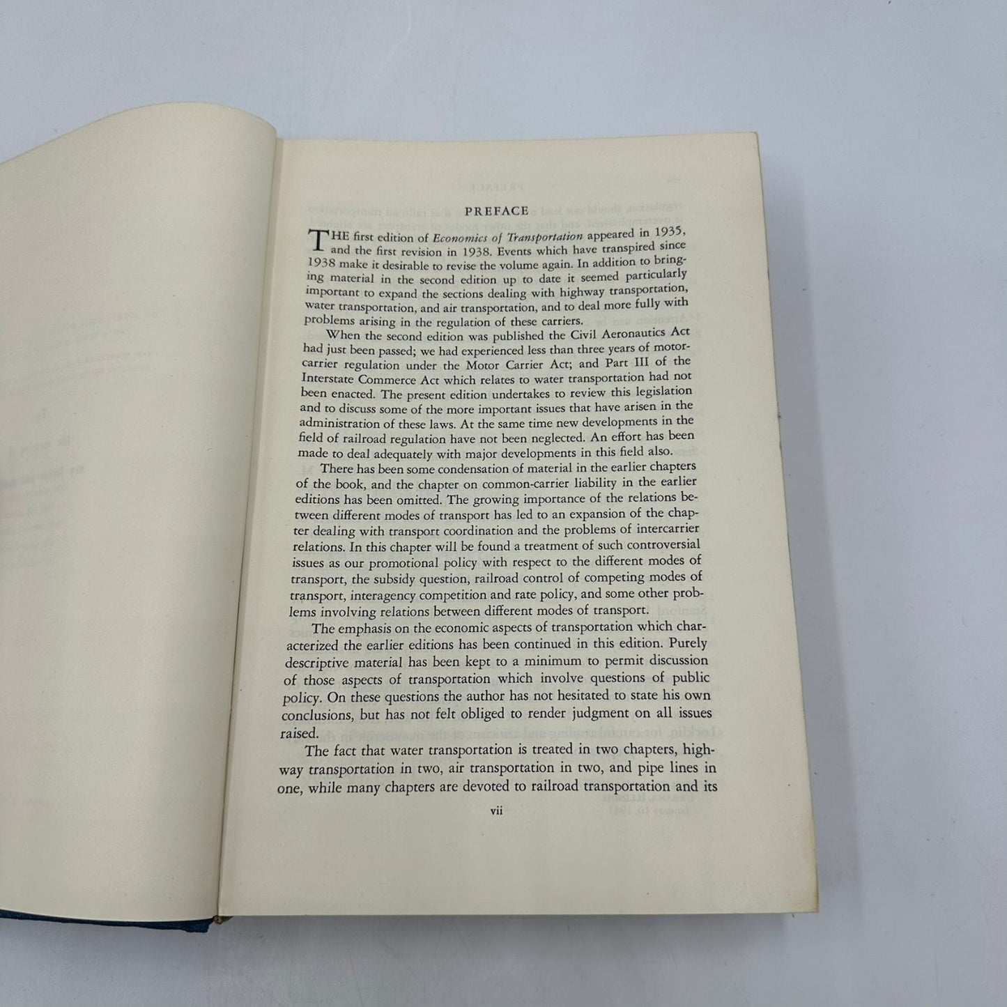 Economics of Transportation Locklin 1951 Third Edition Sixth Printing Irwin