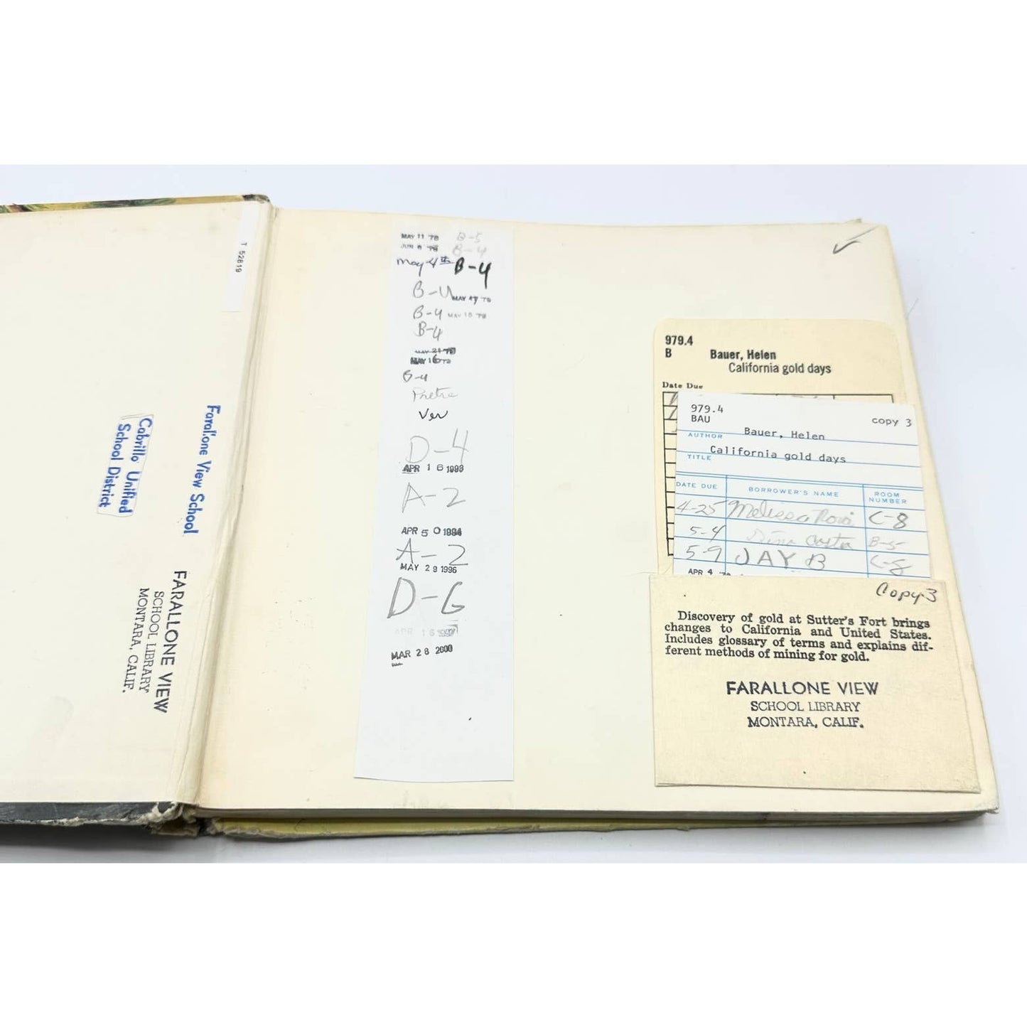 California Gold Days by Helen Bauer 1954 Hardcover Illustrated with Photographs