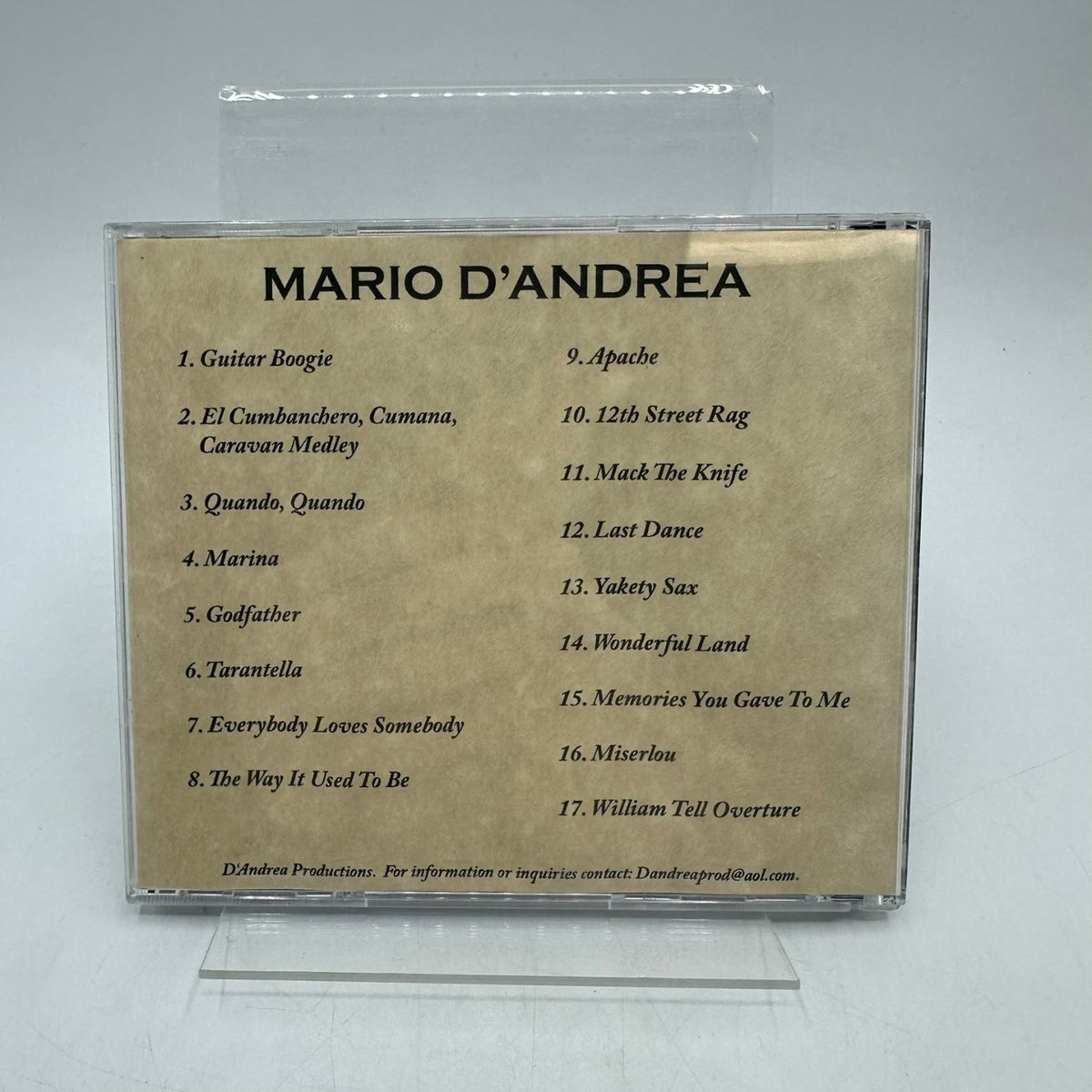Mario D'Andrea – Ciao Mario CD 2000 Autographed Italian Instrumental Guitar
