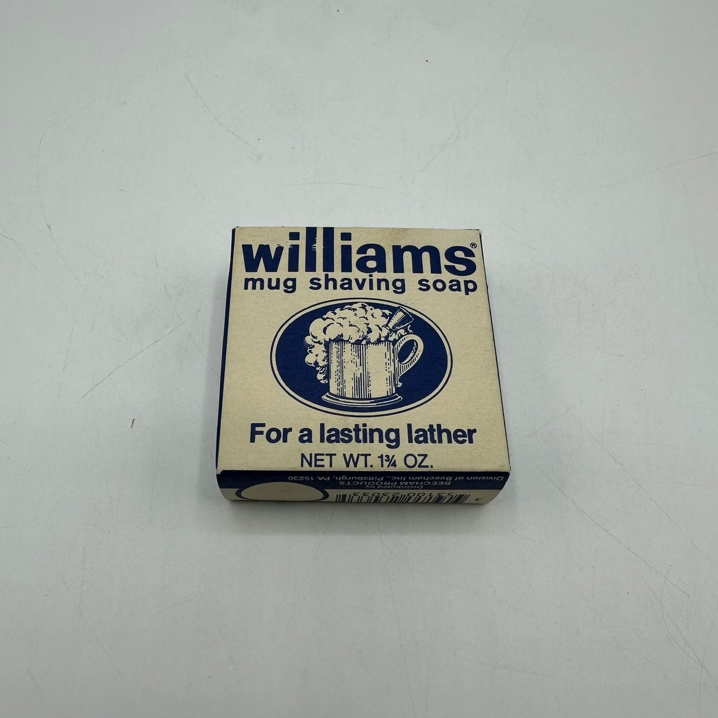 Williams Mug Shaving Soap Bar For a Lasting Lather 1 3/4 oz New Old Stock