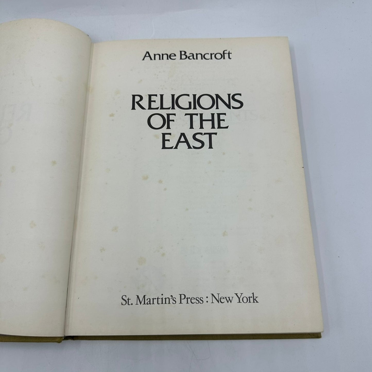 Religions of the East Anne Bancroft 1974 First Edition Illustrated St. Martin's