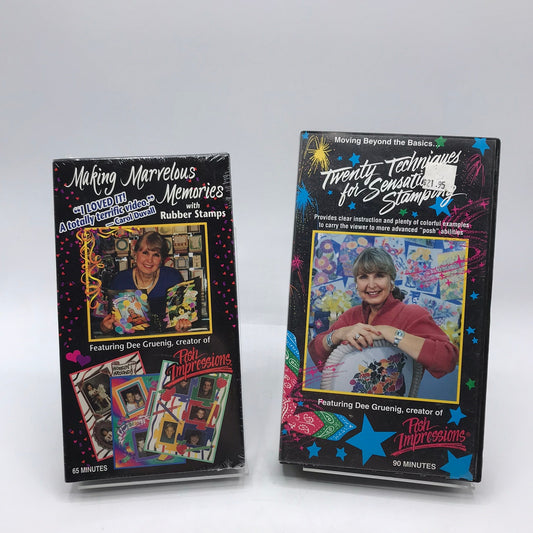 Posh Impressions Dee Gruening Rubber Stamping Creative Crafts Lot of 2 VHS Tapes