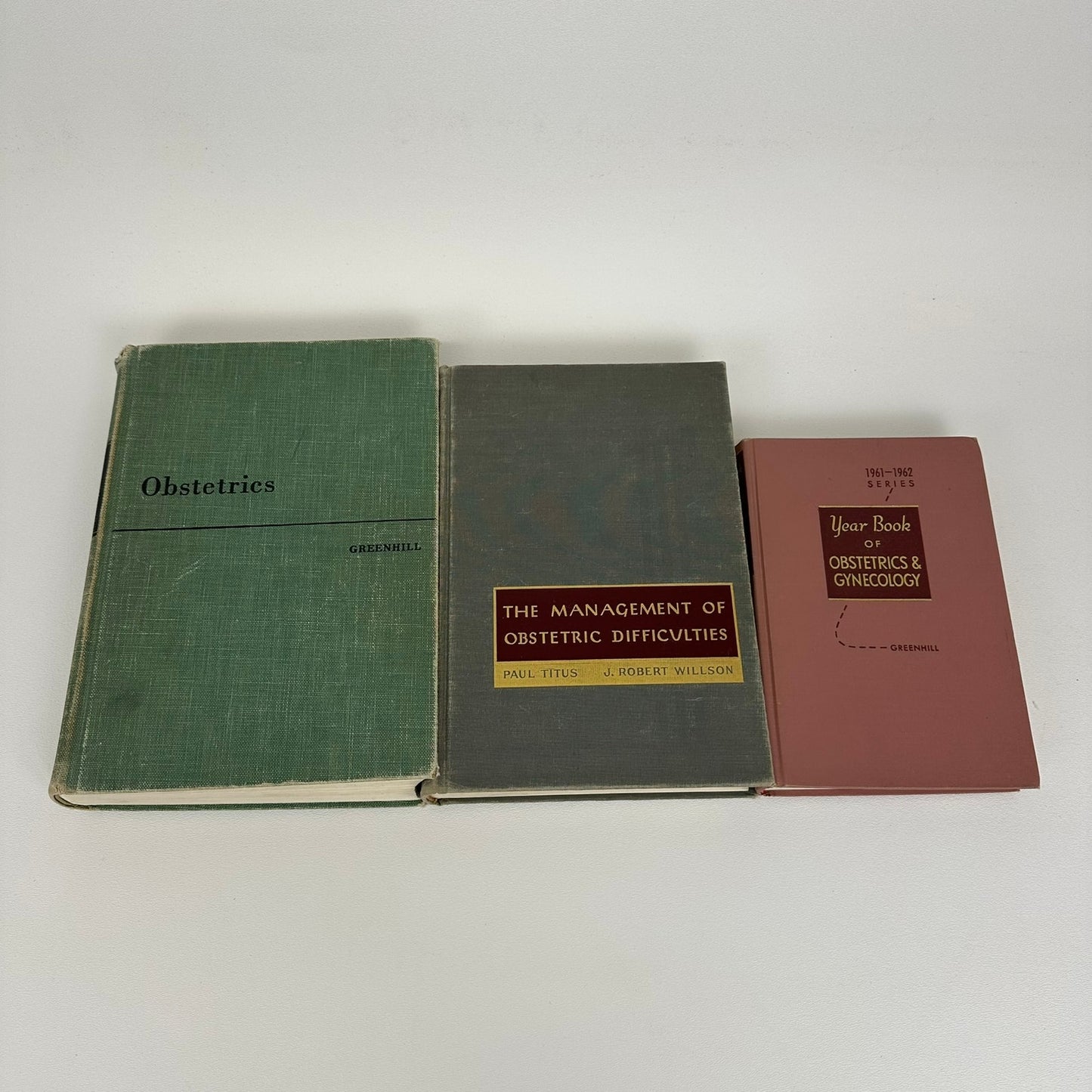 Obstetrics and Gynecology Lot of 3 J P Greenhill Paul Titus Medical Reference