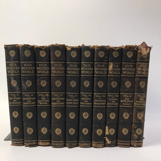 Our Wonder World A Library of Knowledge Complete 10 Volume Encyclopedia Set 1918