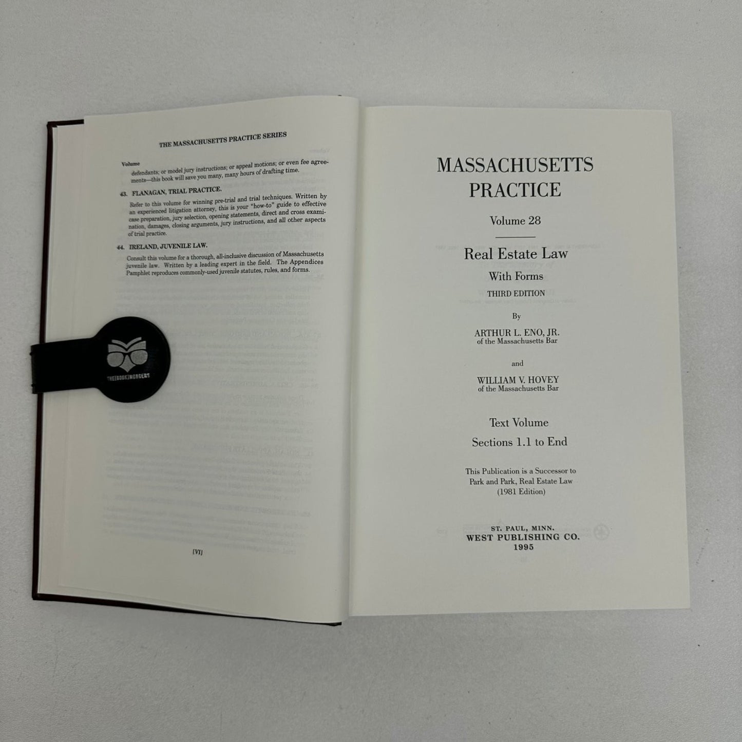 Massachusetts Practice Real Estate Law With Forms Eno & Hovey Third Ed 1995