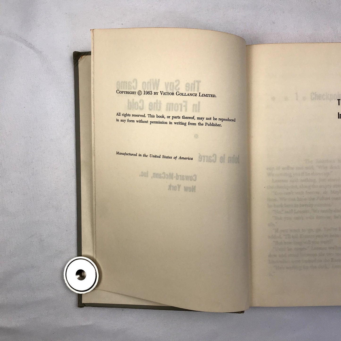 The Spy Who Came in from the Cold Novel Hardcover Book by John le Carré 1963