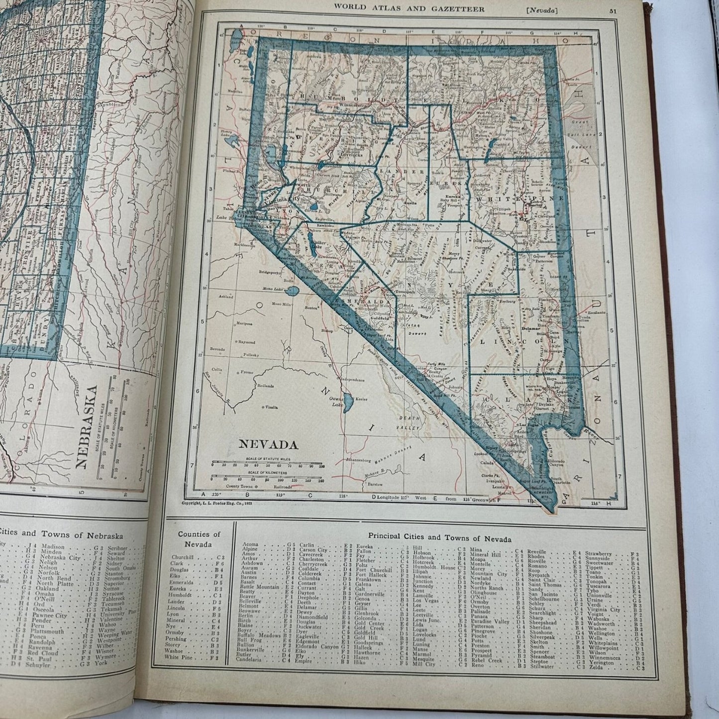 The New World Atlas and Gazetteer 1922 Edition Illustrated P.F. Collier