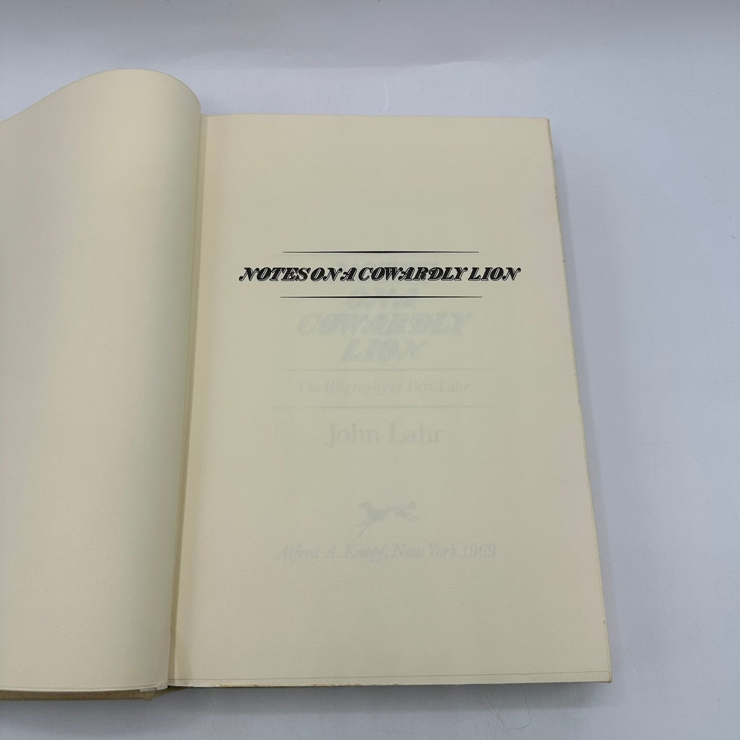 Notes on A Cowardly Lion John Lahr Wizard of Oz Bert Biography Show Business