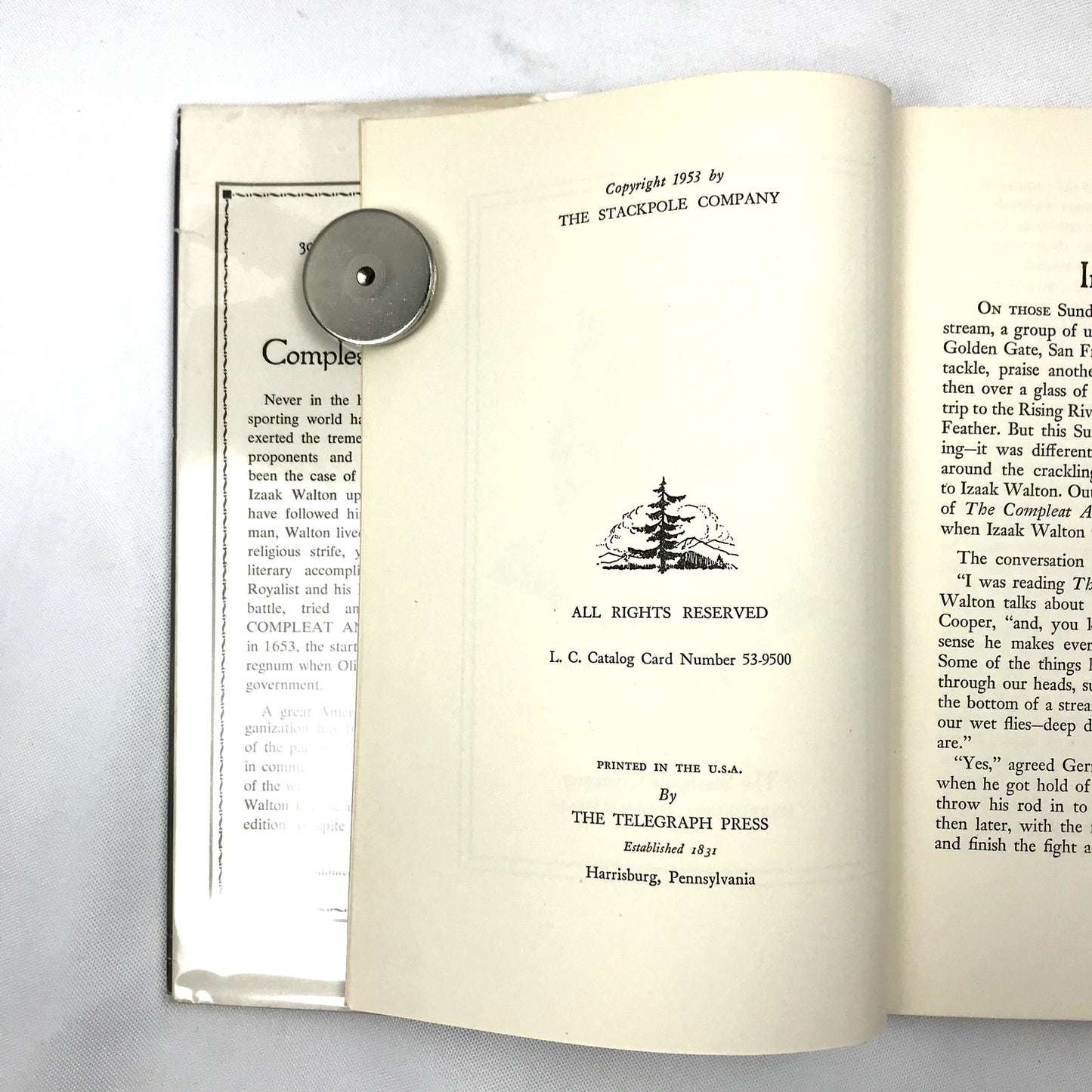 The Compleat Angler by Izaak Walton Tricentennial Edition Nonfiction Book 1953