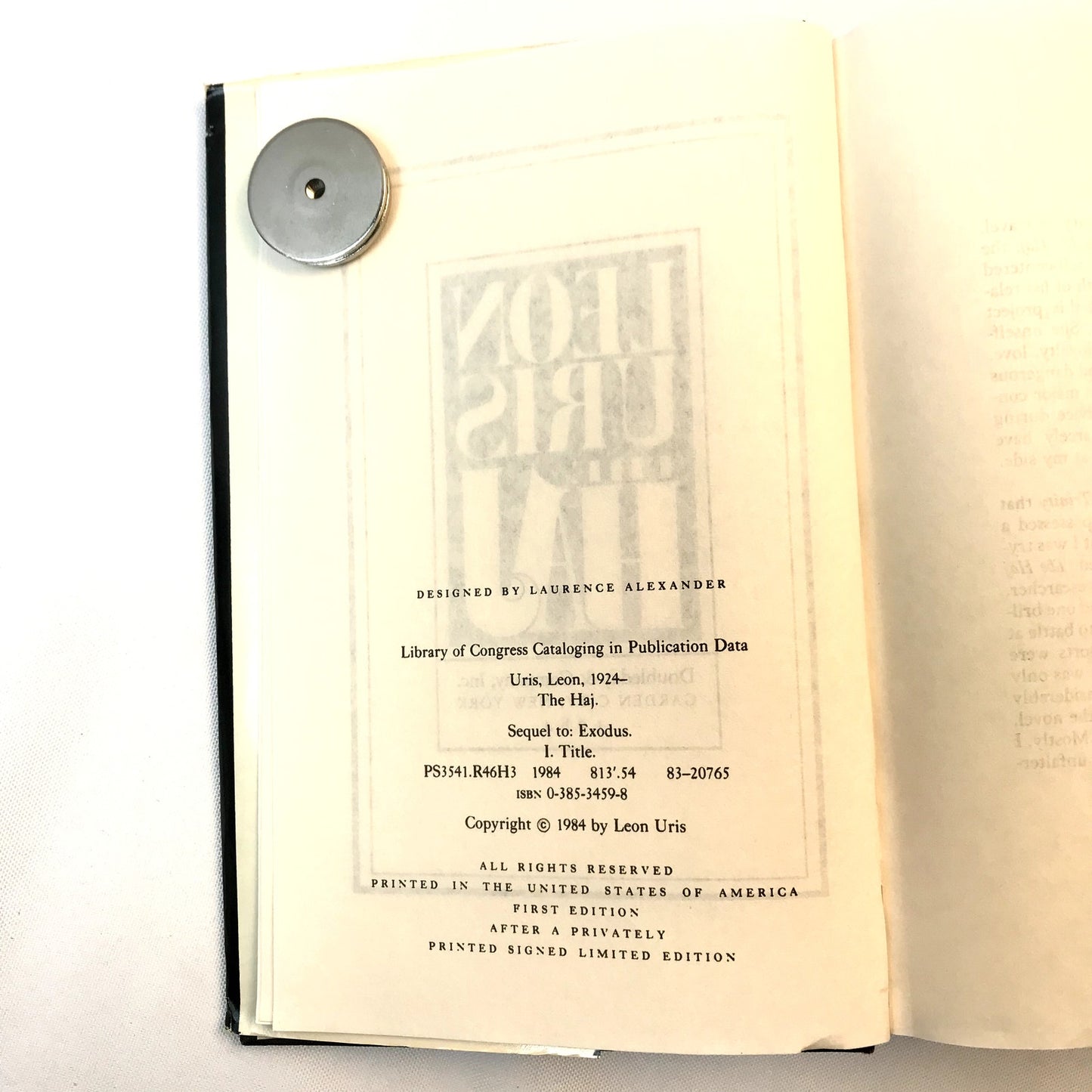 The Haj Leon Uris Middle East Isreal War Religion Thriller Historical Novel 1984