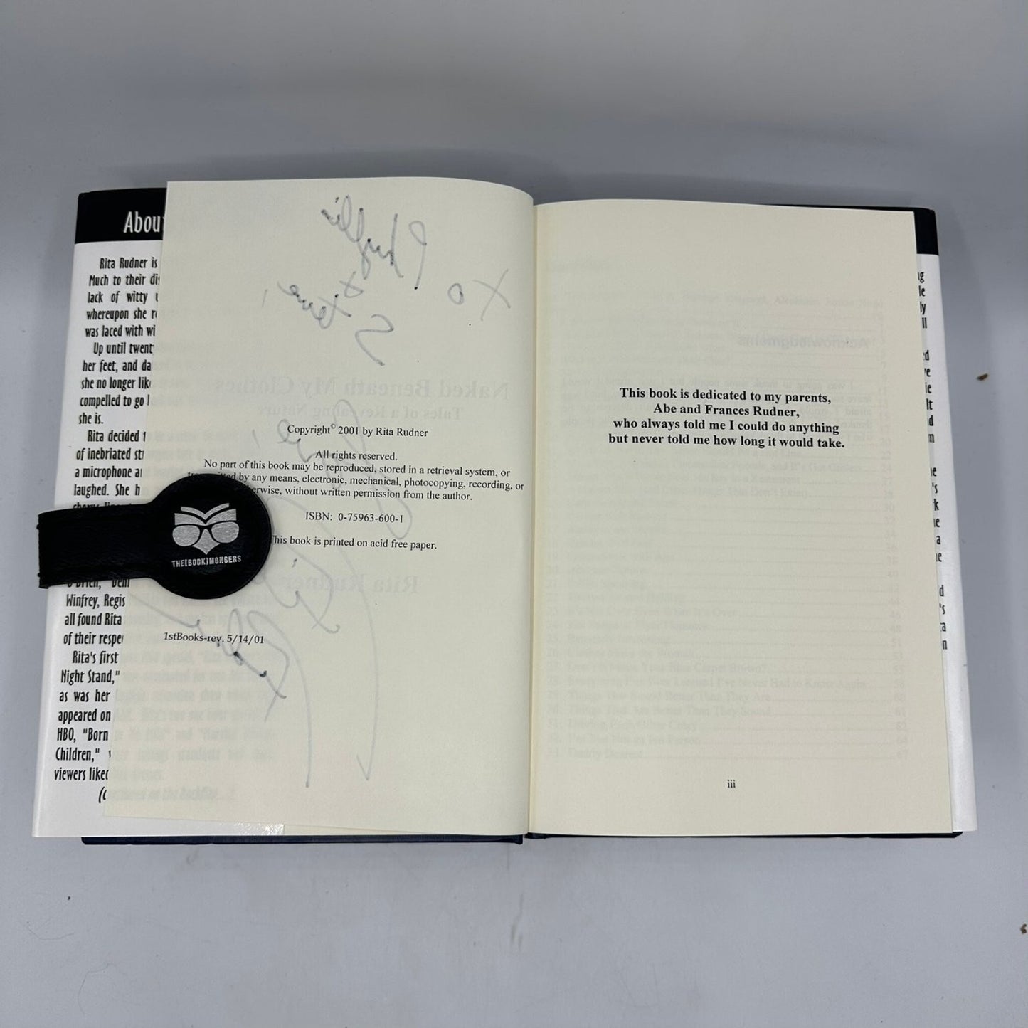 Naked Beneath My Clothes Rita Rudner 2001 Signed Inscribed Memoir 1st Books