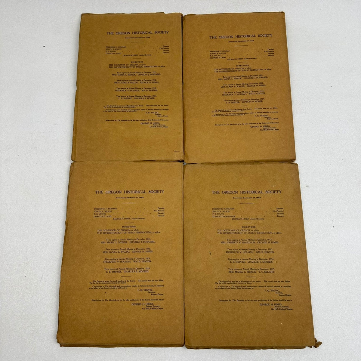 Oregon Historical Society Quarterly Journal 1910-1916 PNW History 28 Periodicals