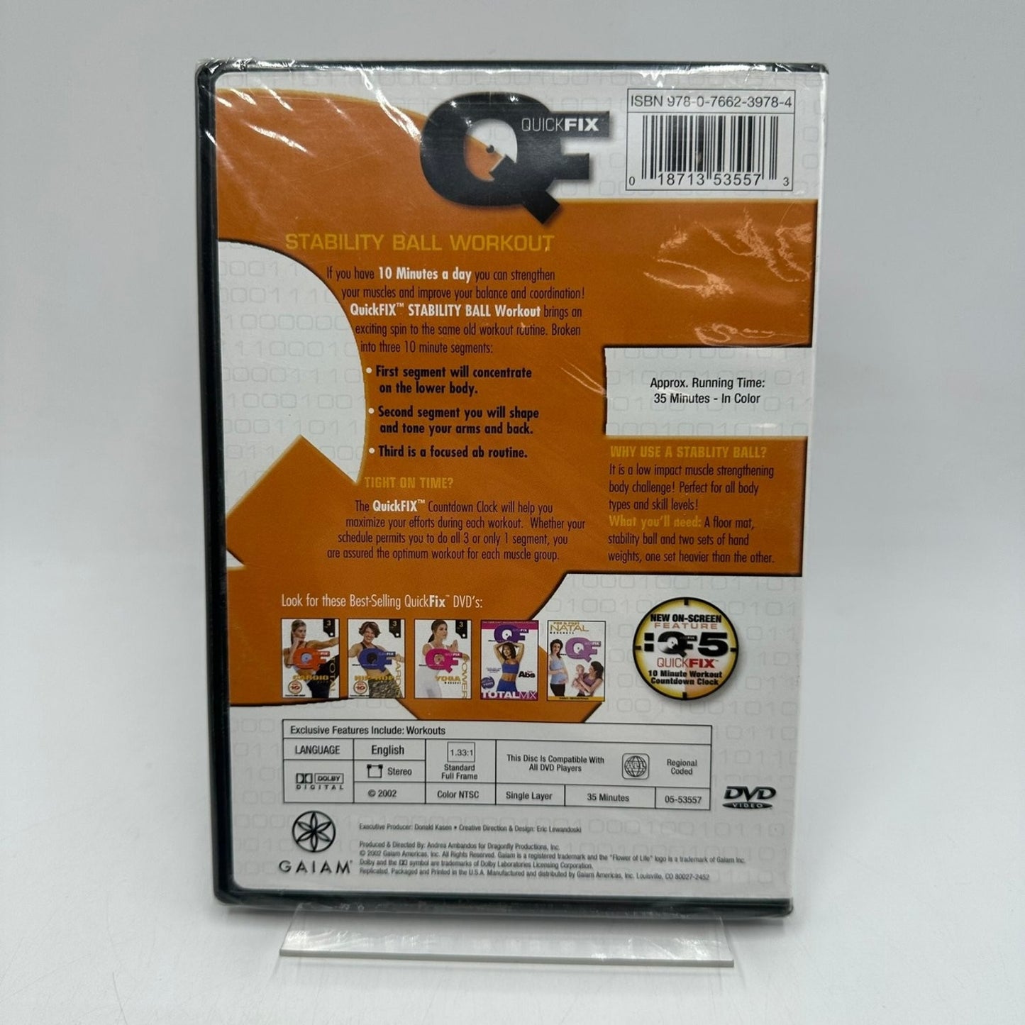 QUICKFIX STABILITY BALL WORKOUT DVD 2002 3 10 Minute Workouts Full Frame GAIAM