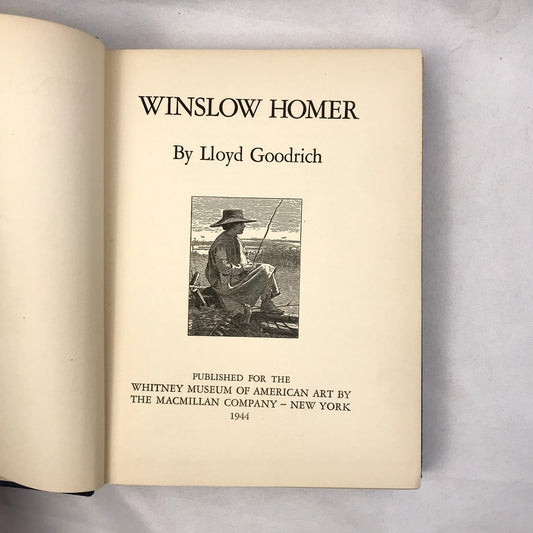 Winslow Homer Hardcover Historical Illustrated Book by Lloyd Goodrich 1944