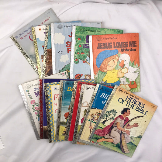 Lot of 10 Little Golden Books Vintage Childrens Illustrated Religious Hardcovers