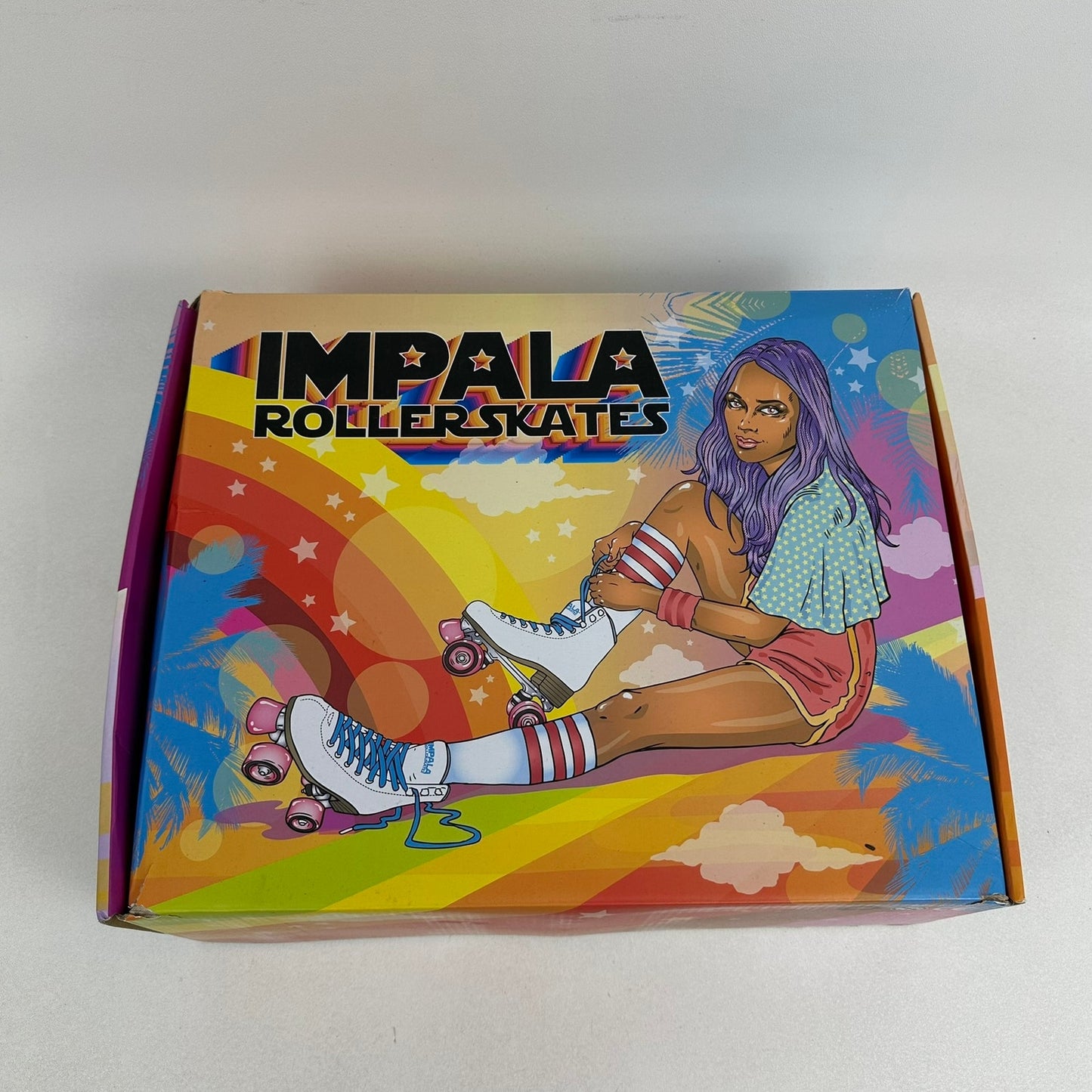 Impala Quad Roller Skates Womens US 7 Silver Holographic Retro Vegan Friendly