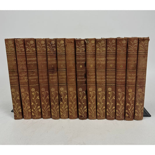 John L Stoddards Lectures 14 Volume Set World History Travel Leather Bound 1897