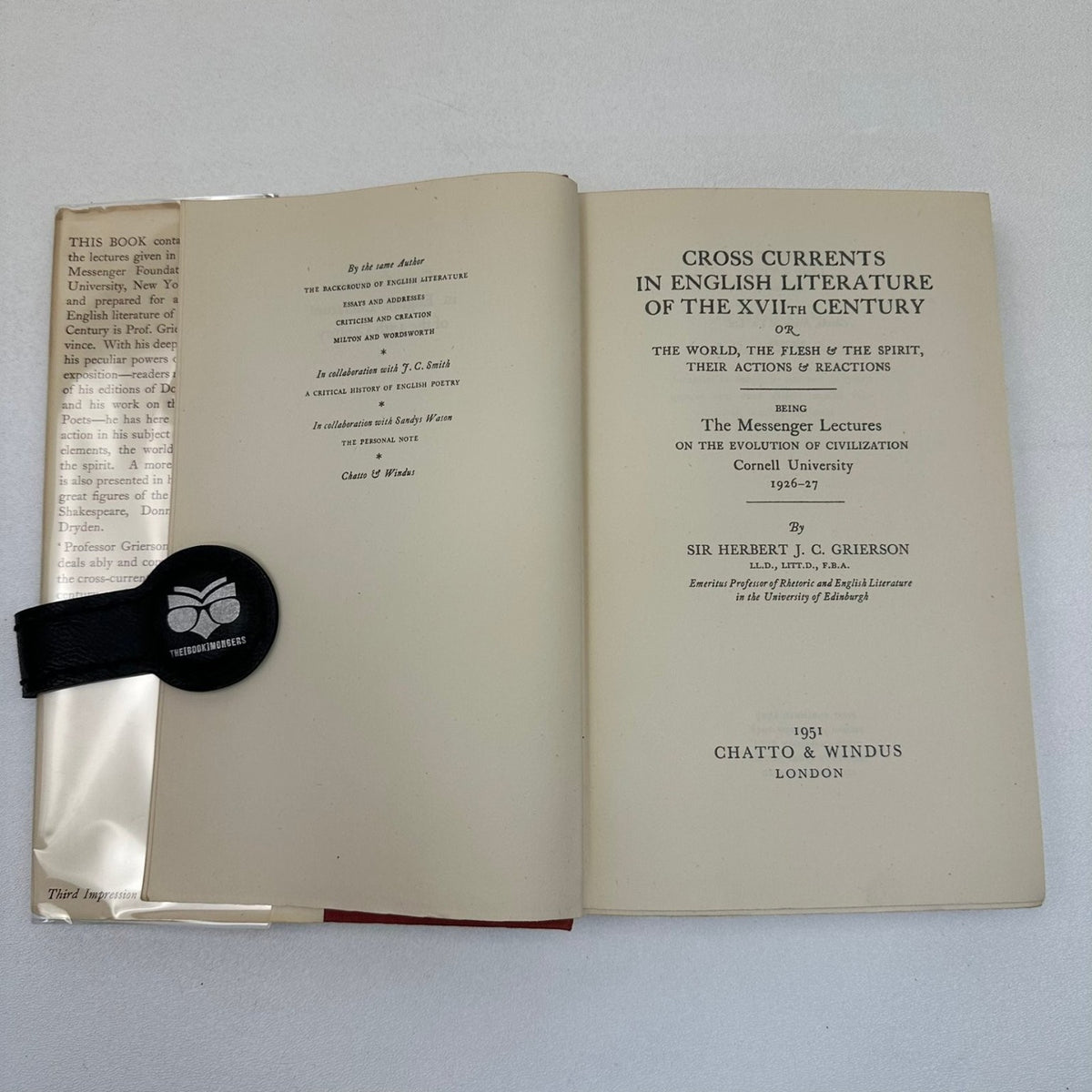 Cross Currents English Literature XVII Century Grierson 1951 Third Impression