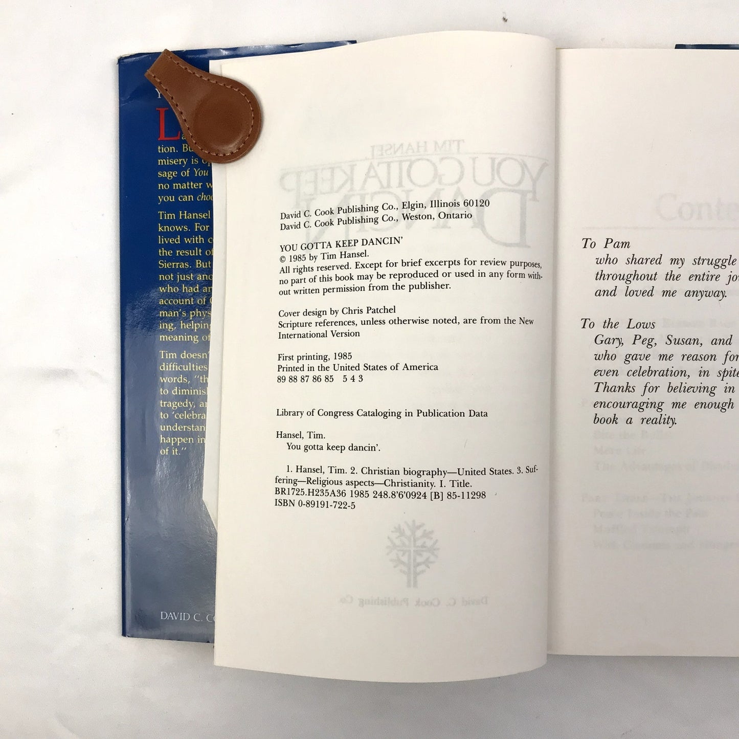 You Gotta Keep Dancin' by Tim Hansel First Edition Signed Hardcover Book 1985