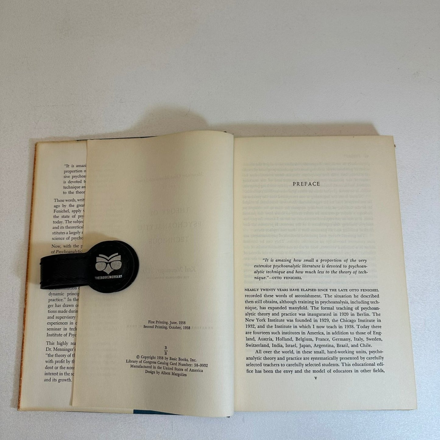 Theory of Psychoanalytic Technique Karl Menninger M.D. 1958 Psychoanalysis Basic