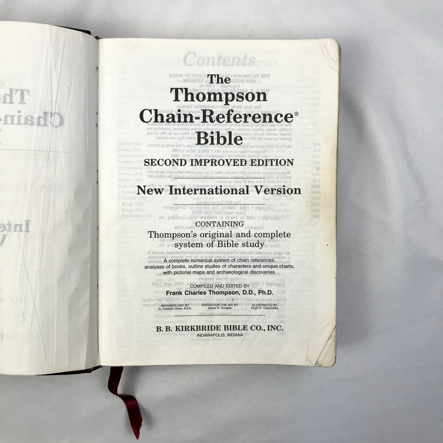 Thompson Chain-Reference Bible B. B. Kirkbride Leather Christian Study Book 1990