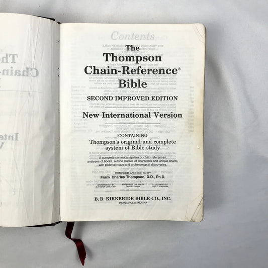 Thompson Chain-Reference Bible B. B. Kirkbride Leather Christian Study Book 1990