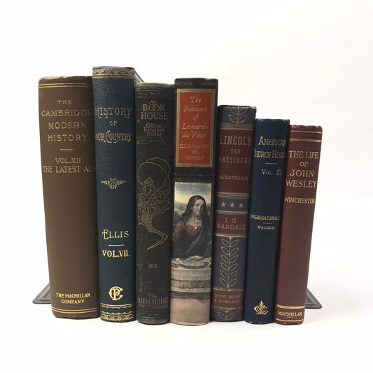 Gilded Book Stack Vintage Set of 7 Decorative Bookshelf Display Interior Design