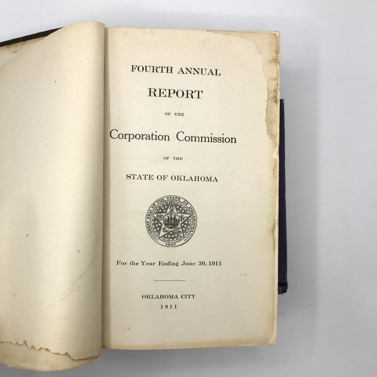 Oklahoma Corporation Commission Reports 1909-11 Lot of 2 Rare Hardcover Books