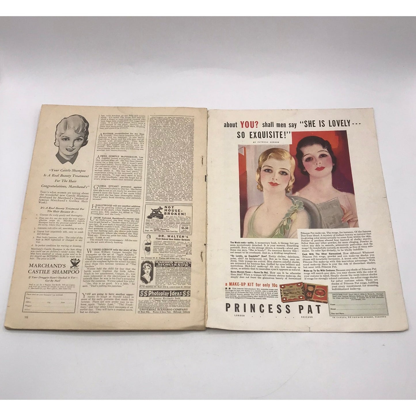 Motion Picture Magazine December 1933 Bette Davis Cover Illustrated Paperback