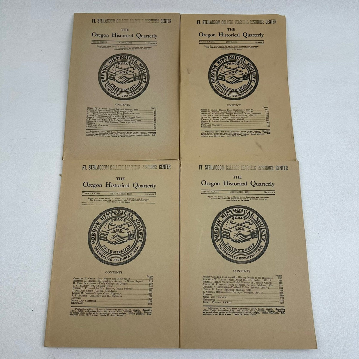 Oregon Historical Quarterly 1931-1937 Historical Society Journal 24 Periodicals