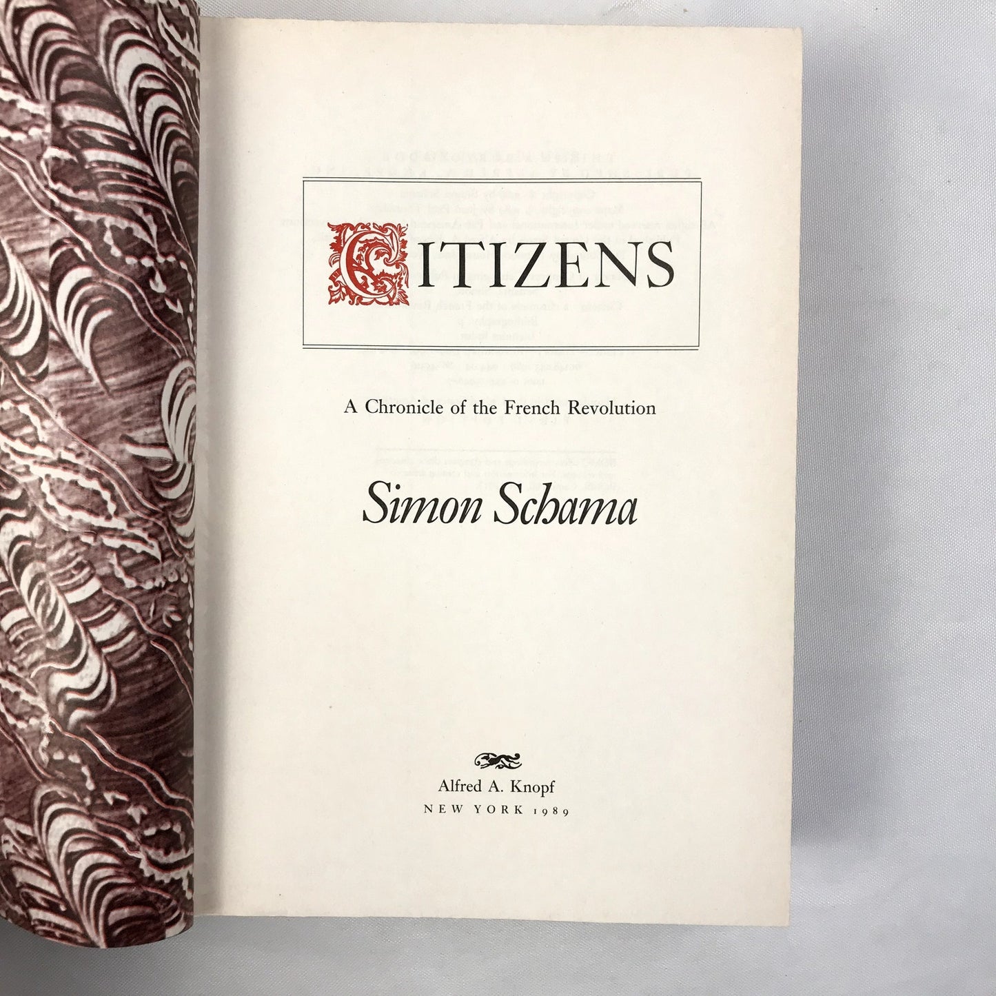 Citizens: A Chronicle of the French Revolution First Edition Book Simon Schama