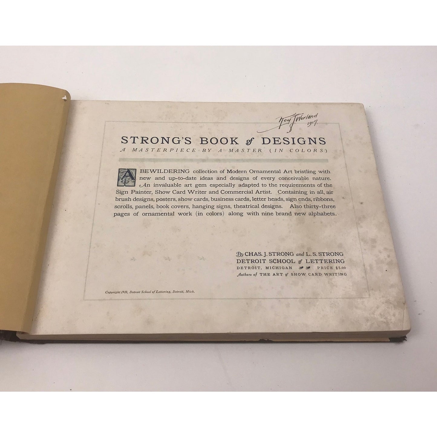 Strong's Book of Designs: A Masterpiece by a Master Illustrated Hardcover 1917