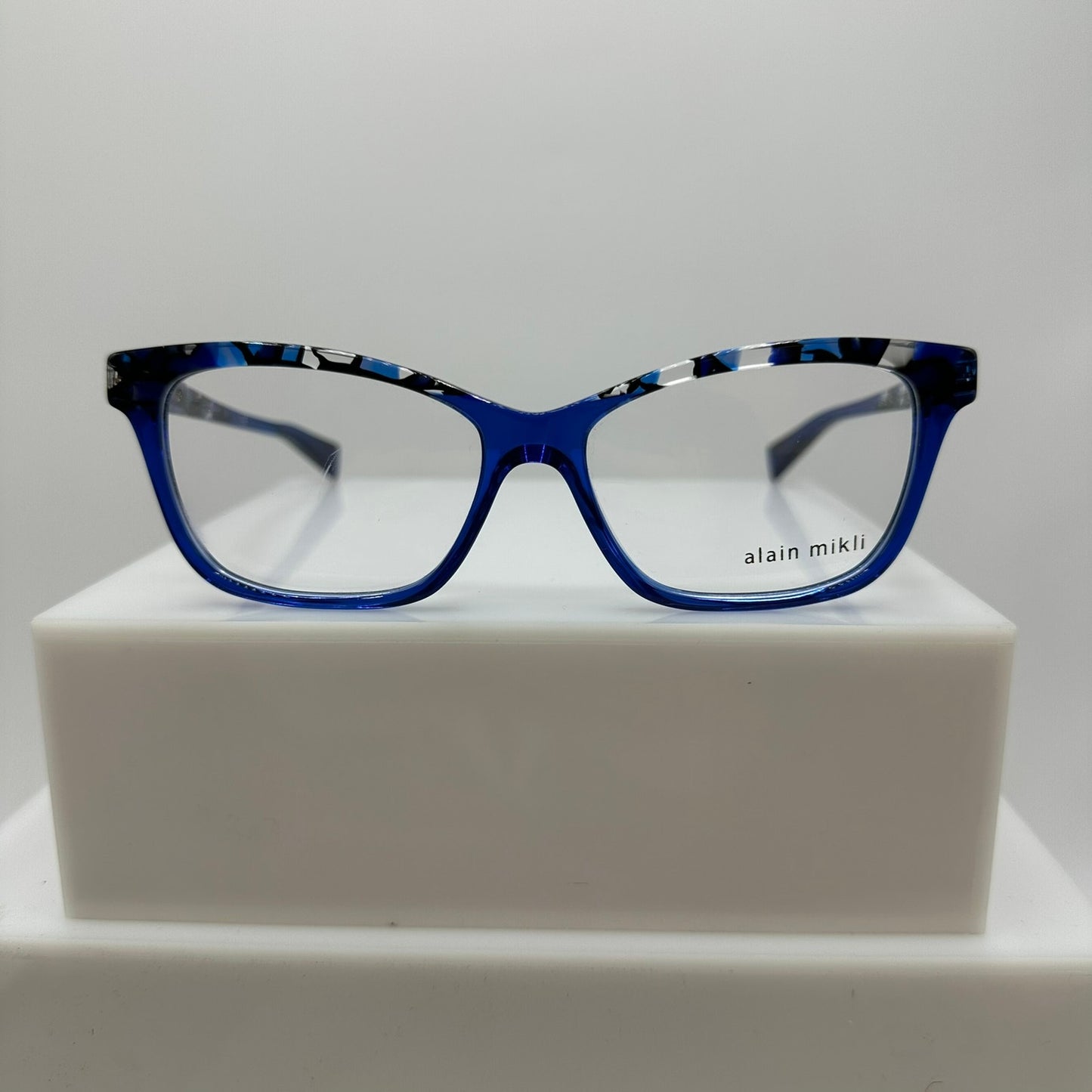 Alain Mikli A03037 011 Blue Mosaic Transparent Womens Square Frames 53-15-140