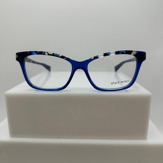 Alain Mikli A03037 011 Blue Mosaic Transparent Womens Square Frames 53-15-140