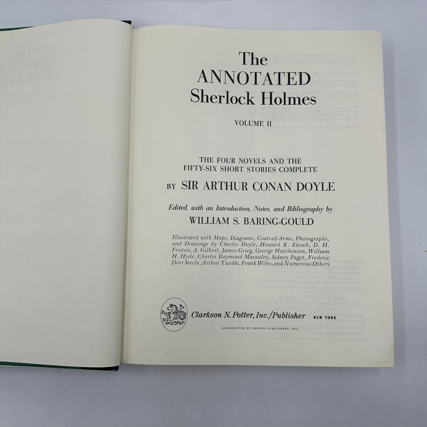 The Annotated Sherlock Holmes Sir Arthur Conan Doyle Vol 1 & 2 1967 Clarkson