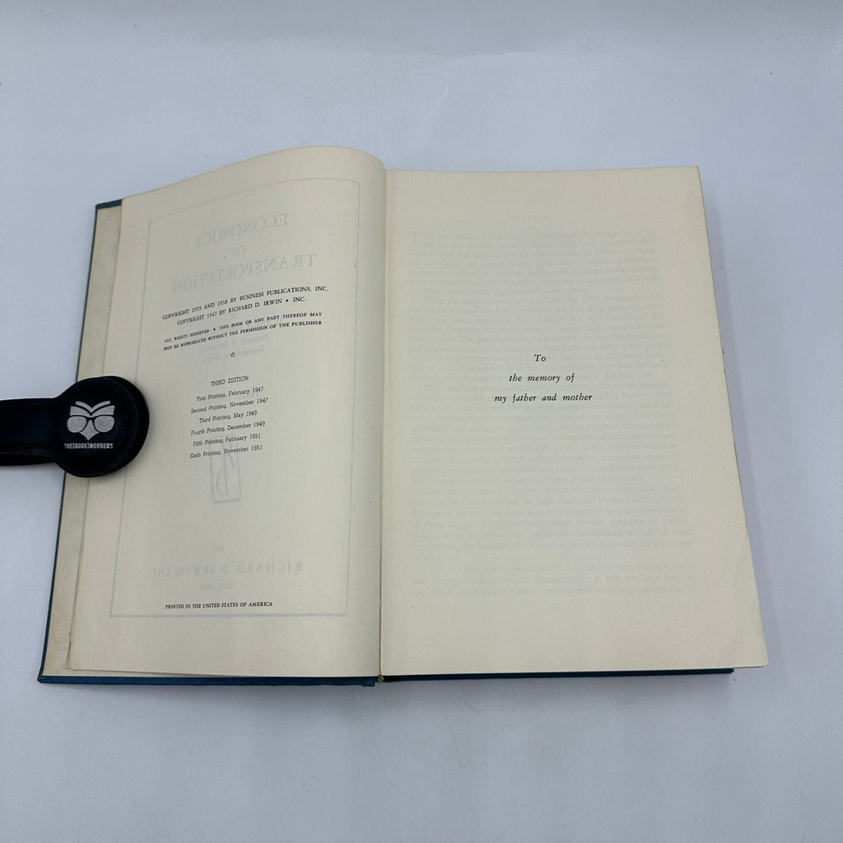 Economics of Transportation Locklin 1951 Third Edition Sixth Printing Irwin