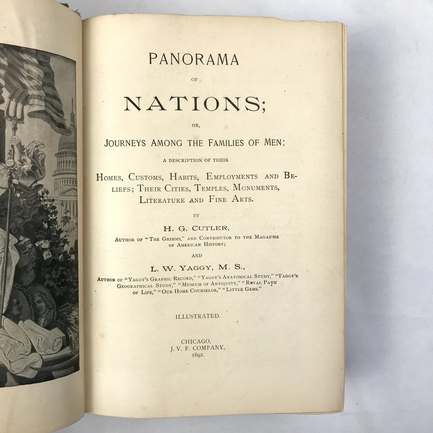 Panorama Of Nations Illustrated Historical Hardcover Book by H G. Cutler 1888