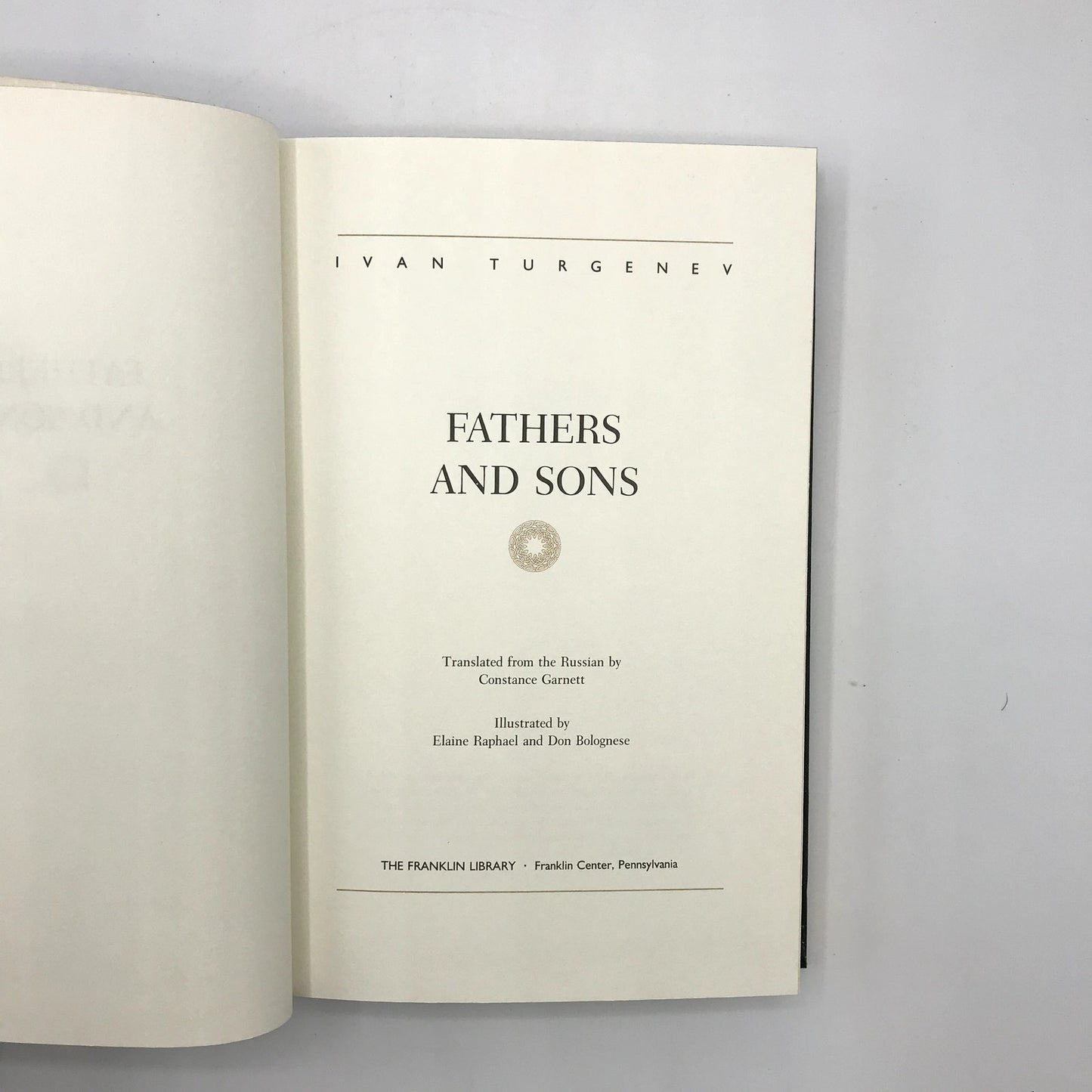 Fathers and Sons Illustrated Hardcover by Ivan Turgenev 1984 Franklin Library
