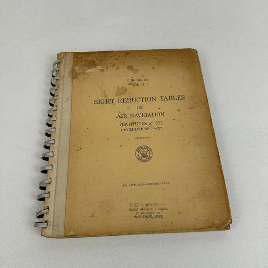 Sight Reduction Tables for Air Navigation Vol 2 Technical Manual 1963 Reprint