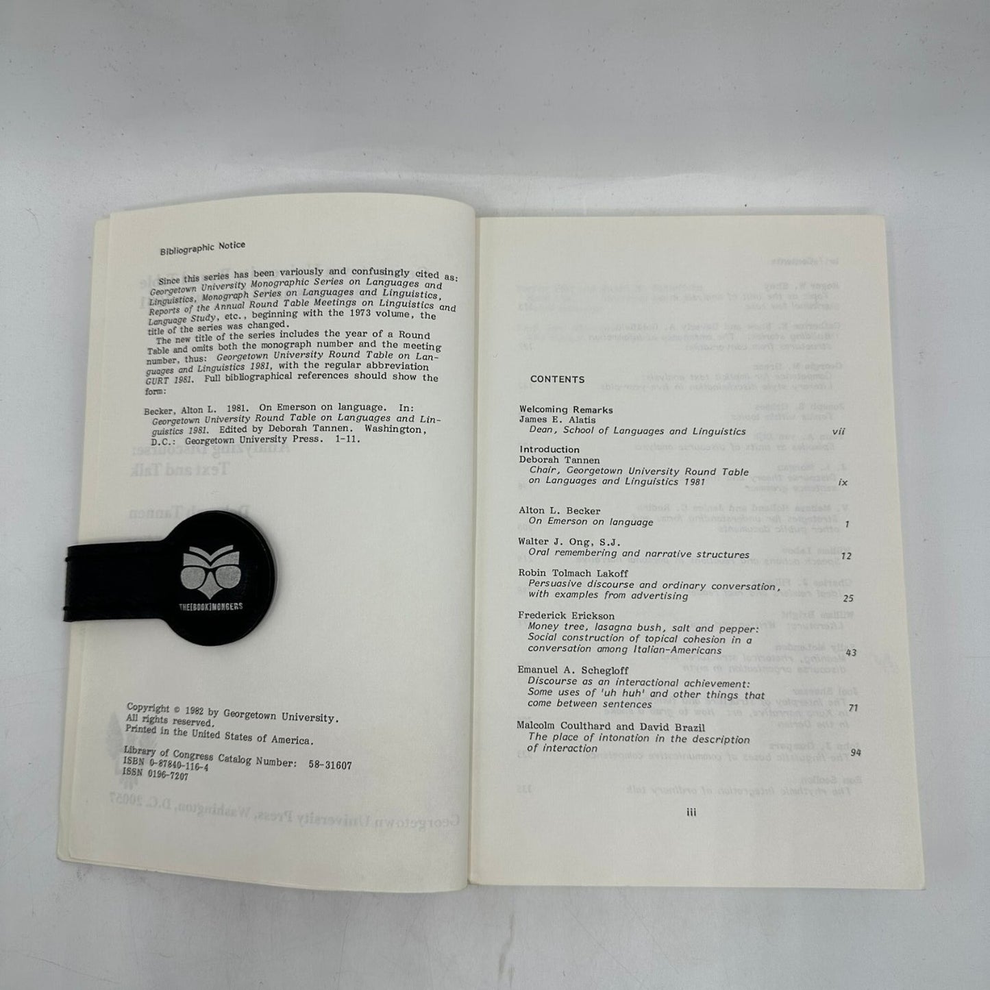 Analyzing Discourse Text & Talk Tannen 1982 Linguistics Georgetown University