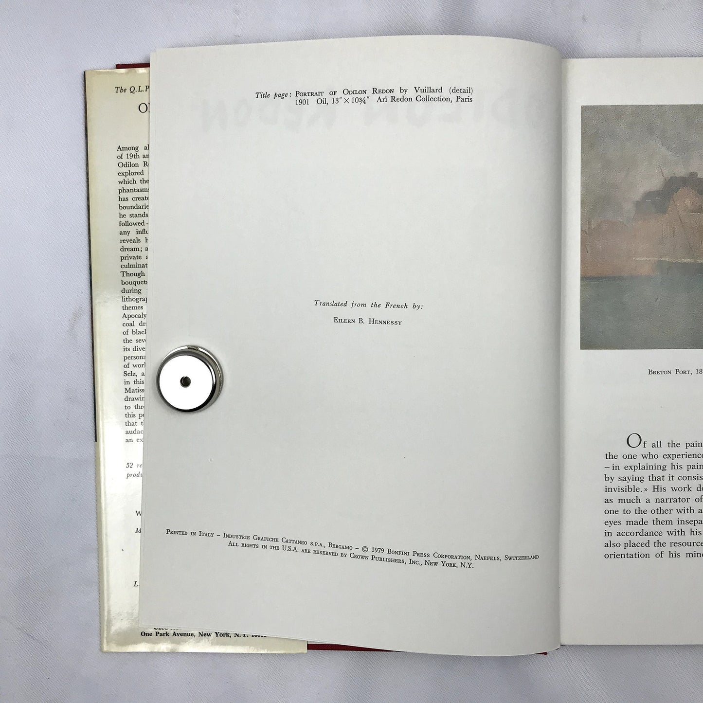 Odilon Redon Hardcover Illustrated Art Book by Jean Seiz 1979 Bonfini Press
