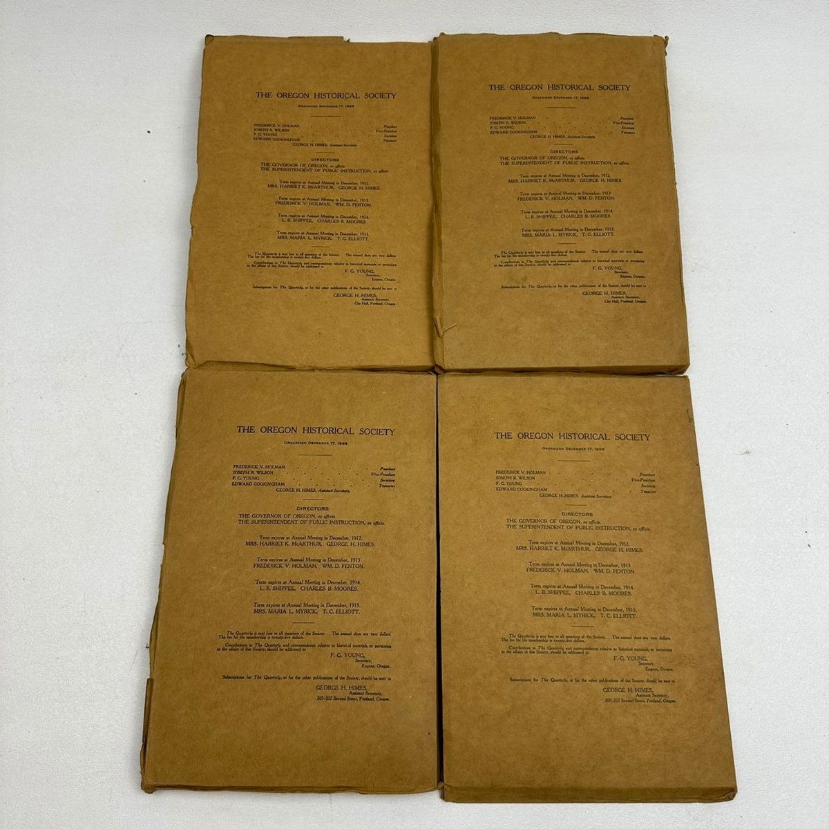 Oregon Historical Society Quarterly Journal 1910-1916 PNW History 28 Periodicals